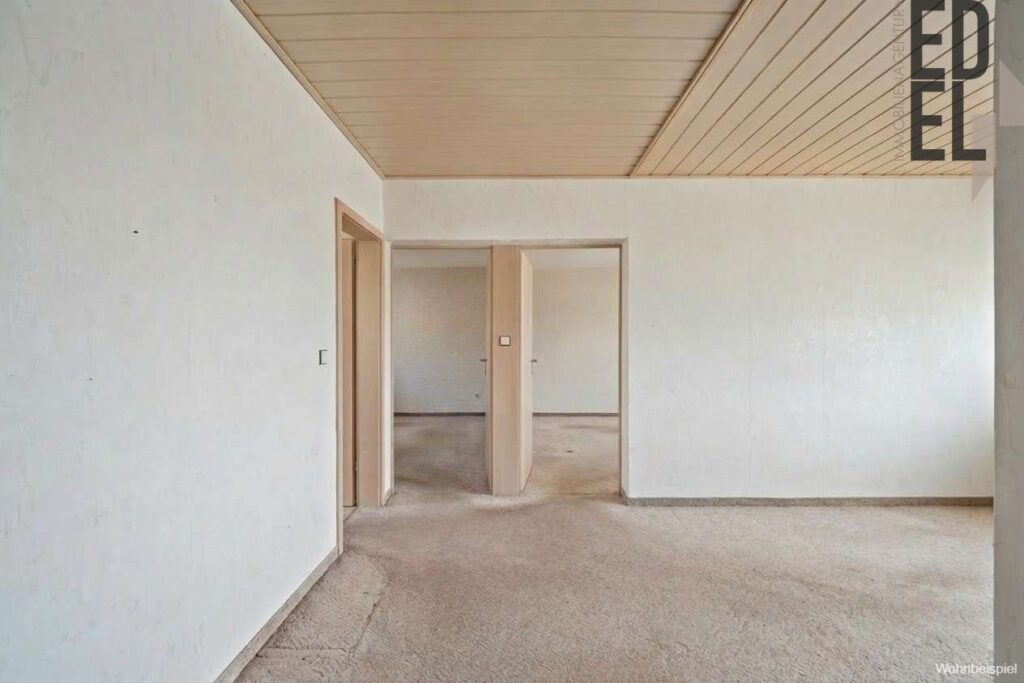 Blick vom Eingang mit KI Unmöbliert