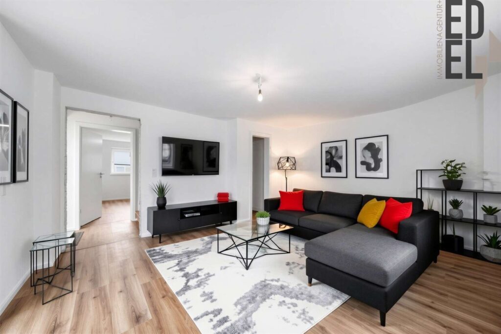 Wohnzimmer Stadthaus Wohnbeispiel - (KI generiert)
